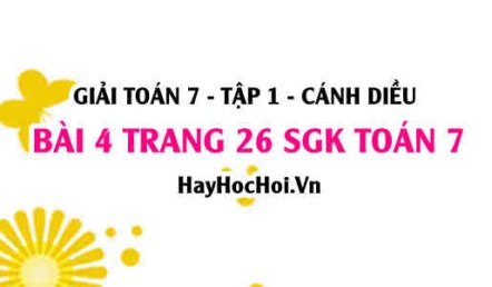 Giải bài 4 trang 26 Toán 7 Tập 1 SGK Cánh Diều